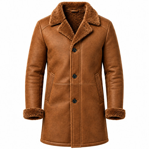 Men brown shearling leather - brown,