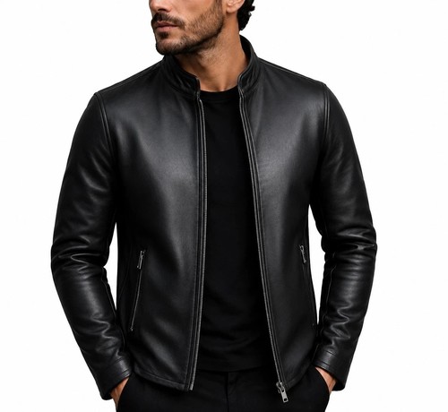 Men genuine lambskin leather - genuine,